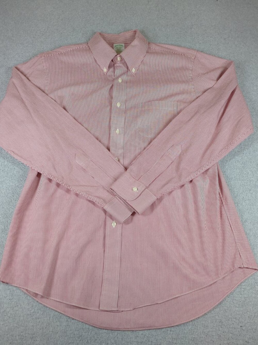 Brooks Brothers Milano Shirt Men's 17-36 Red Pinstripe Dress Button Down - Picture 2 of 6